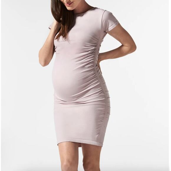 BLANQI Dresses & Skirts - BLANQI Dress Maternity Medium Everyday Cap Sleeve Crew Neck‎ Dress Frosty Pink